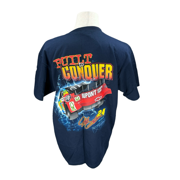 Vintage Chase Authentics Jeff Gordon NASCAR T-Shirt Blue Men’s Large 1999 New - Picture 4 of 12